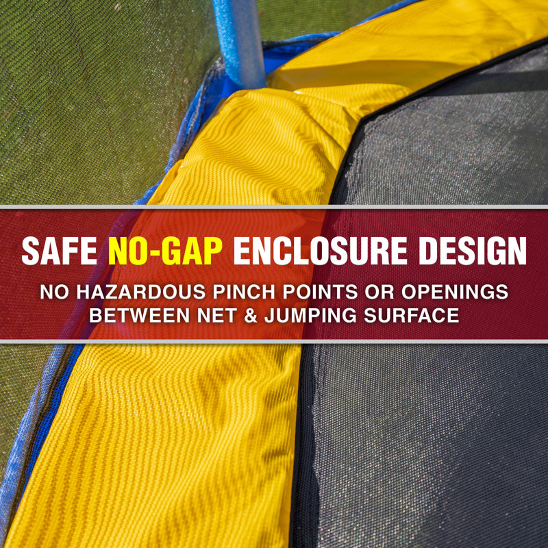 Blue 7-Foot Kids' Round Springless Trampoline with Enclosure