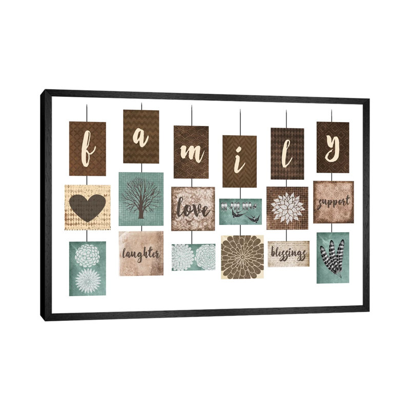 Family by Erin Clark - Floater Frame Print on Canvas, 152.5 cm H x 101.5 cm W, Black Framed