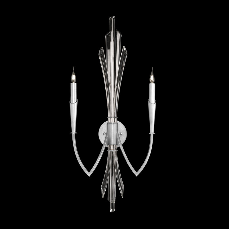 Trevi 2 - Light Candle Wall Light, Silver Leaf
