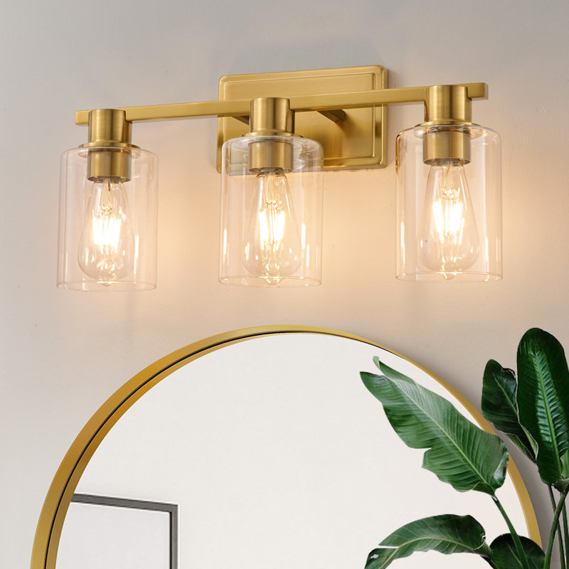 Aarif 3-Light Dimmable Vanity Light, Gold