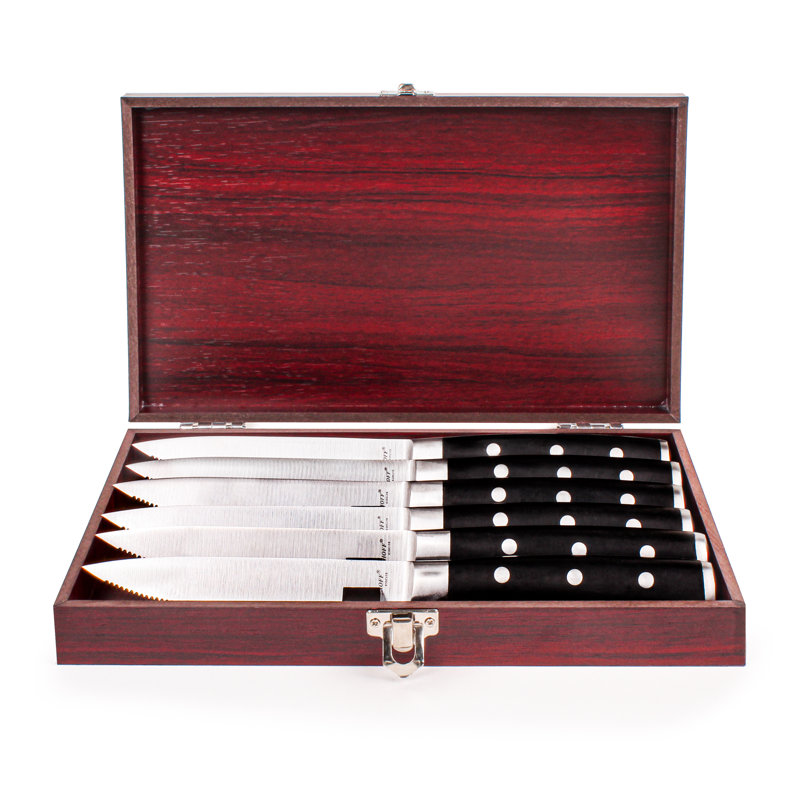 BergHOFF Classico 6Pc Steak Knife Set and Wood Storage Case