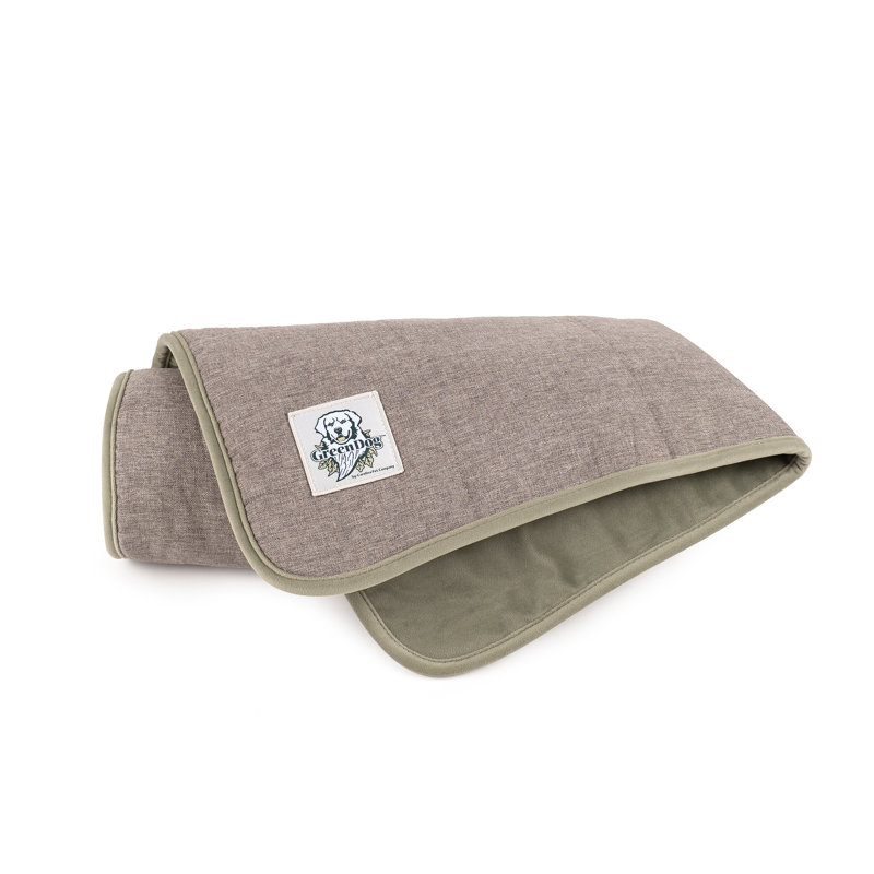 GreenDog Crate Blanket- Luxe Netural, Light Grey, S/M (40" x 30")