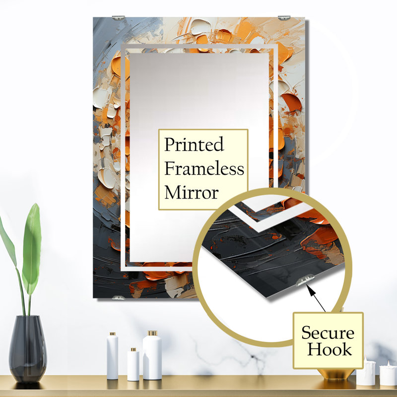 Miroir mural Geraldinne - Collages abstraits, 32 po x 24 po