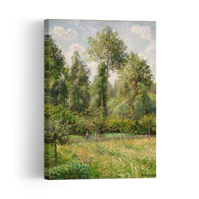 Peupliers, Éragny, 1895 - Estampe d'art mural contemporain abstrait impressionniste représentant un paysage arboré