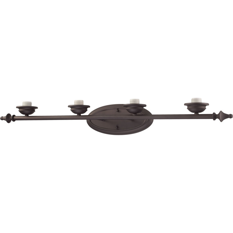 Éclairage pour salle de bain mural 4 lumières Berhard, Bronze antique