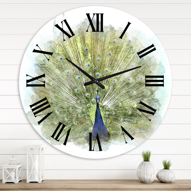 Peacock Bird - Horloge murale traditionnelle, Grand