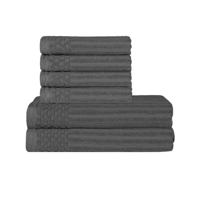 6-Piece Ribbed Cotton Towel Set