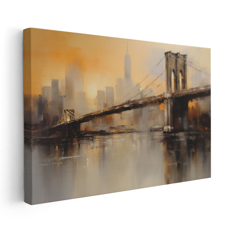 "NYC Bridge In Oil", H 20 po x l 30 po