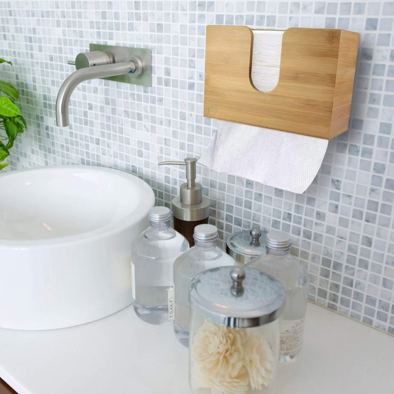 Prato Bamboo Paper Towel Holder, Natural Bamboo