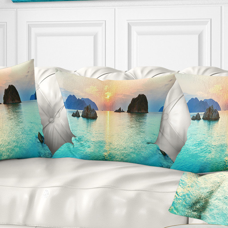 Coussin Sunrise - Sea & Shore, 16 po x 1 po, Carré