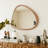 45 Inch Solid Pine Wood Asymmetrical Wall Mirror – Large Irregular Framed Dressing Mirror For Multi-spaces,walnut-1420659339