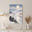 «Misty Snowy Mountains and River with Full Moon Reflection», art mural sur toile-1791960702