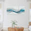 Ensemble de 3 tableaux abstraits sur toile tendue, motif vague-38031830