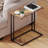 Industrial C-Shaped End Table With Metal Frame, Compact Coffee Table For Living Room, Bedroom, Office, And Small Spaces