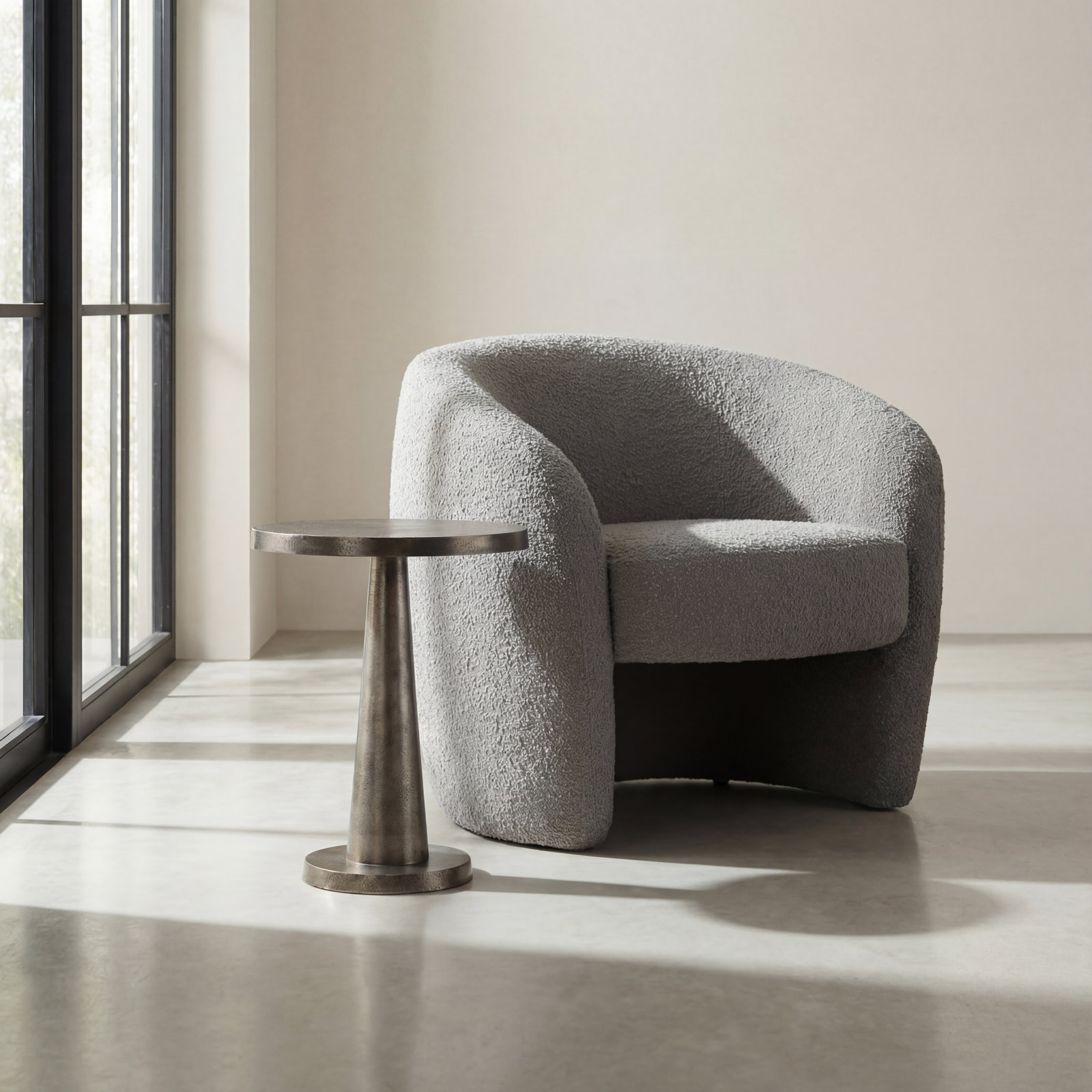 Yancy Barrel Chair, Charcoal