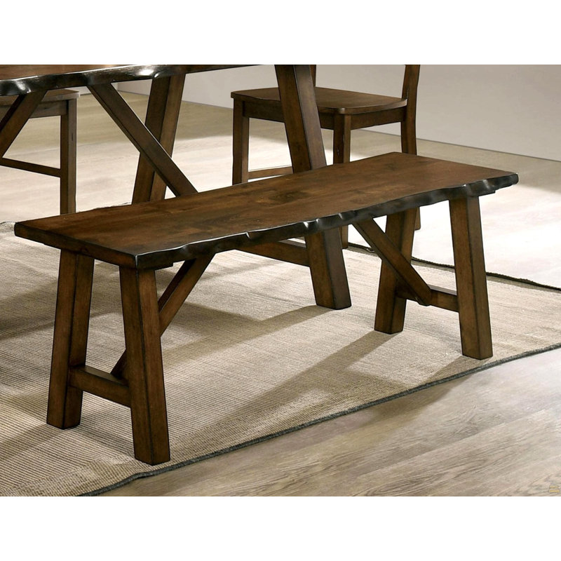Banc en bois massif rustique avec finition en noyer rustique 1pc