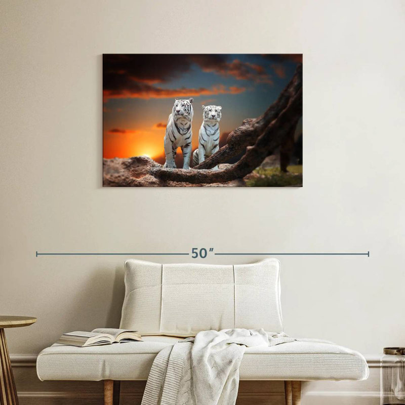 Brampt Wild White Tigers, 24" H x 36" W