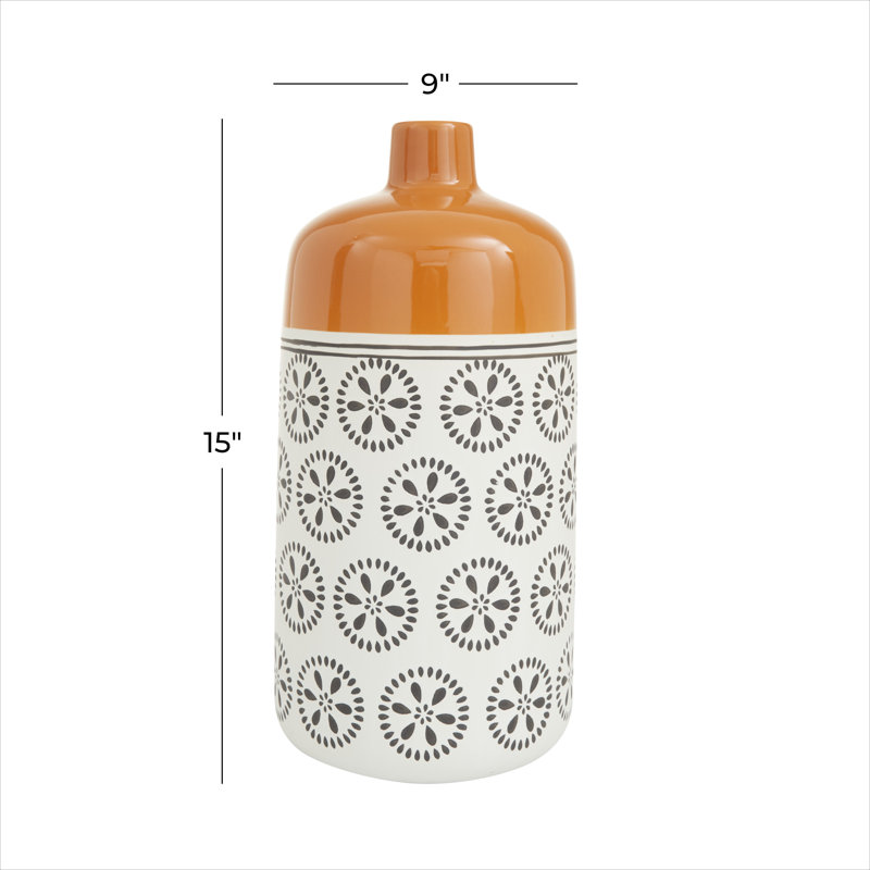 Vase en grès Cole & Gray, H 15 po x l 9 po x P 9 po