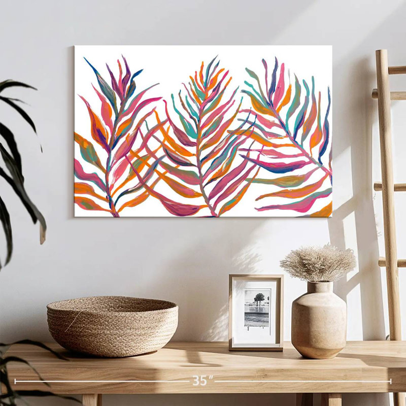 Feuilles de palmier colorées I, H 16 po x l 24 po