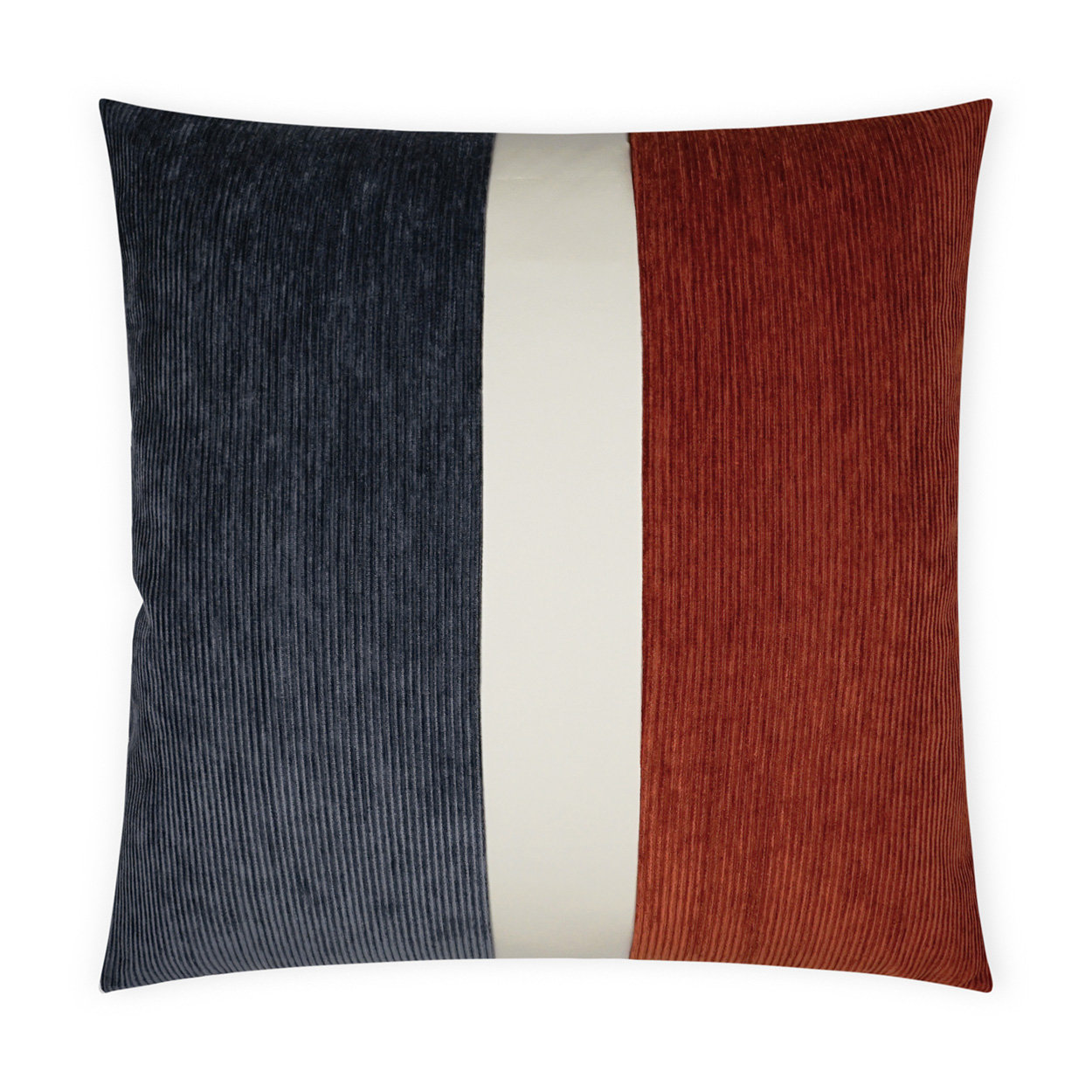 Ridges Throw Pillow, Square 20", Cadet/Paprika