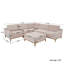 Canapé modulaire rembourré en V avec repose-pieds 6 pièces Bourbeau-2119002493
