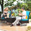 Ensemble de conversation en rotin avec coussins 3 pièces Auromita-1200742783