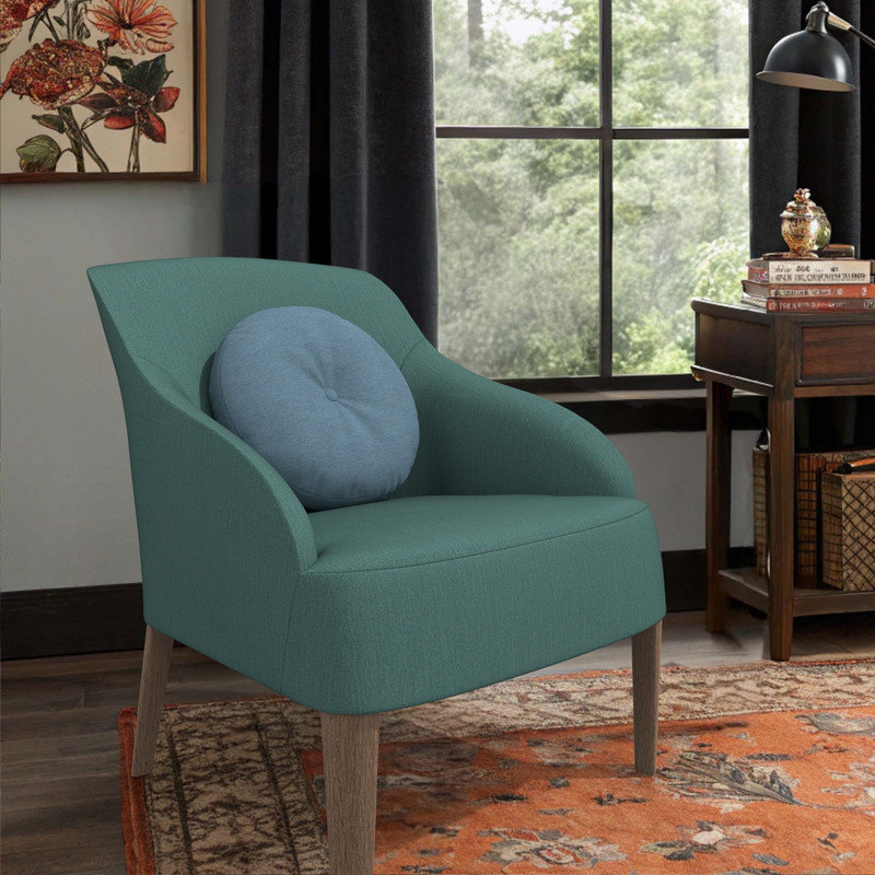 Coussin décoratif intérieur / extérieur Sunbrella, housse de coussin ronde de 16 pouces avec insert, Bleu très foncé
