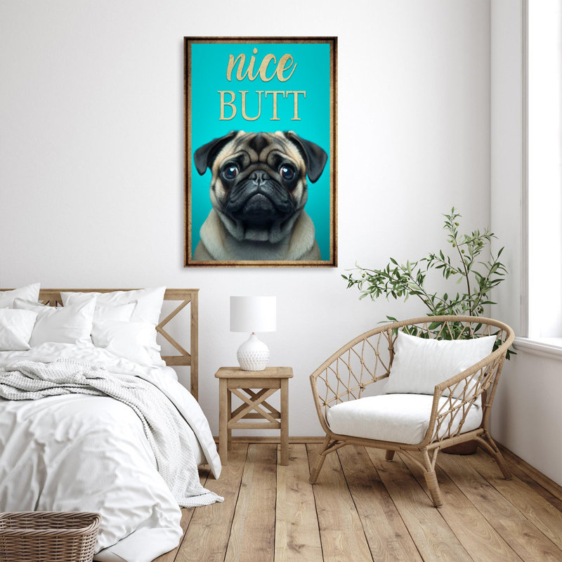 «Pug Dog», joli bout sur toile, impression, H 36 po x l 24 po x P 1,25 po