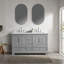 Meuble-lavabo double autoportant de 60 po avec pierre artificielle entièrement assemblé-1367797461
