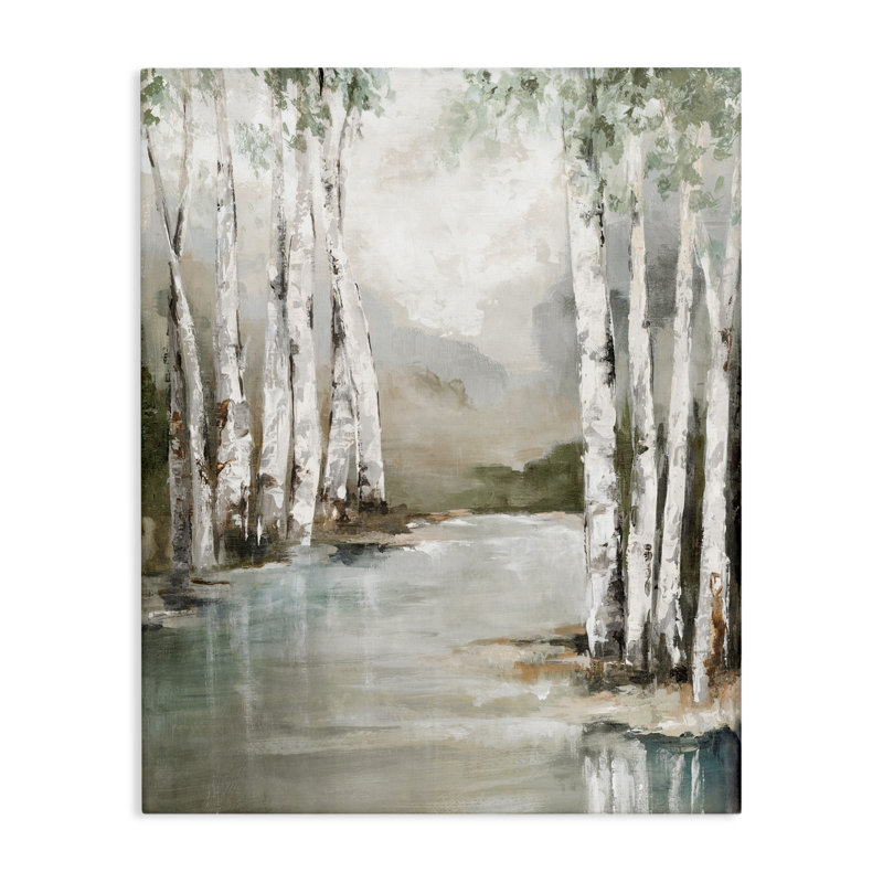Toile «Veil Of Silver Trunks», conception par Luna Mavis, H 40 po x l 30 po