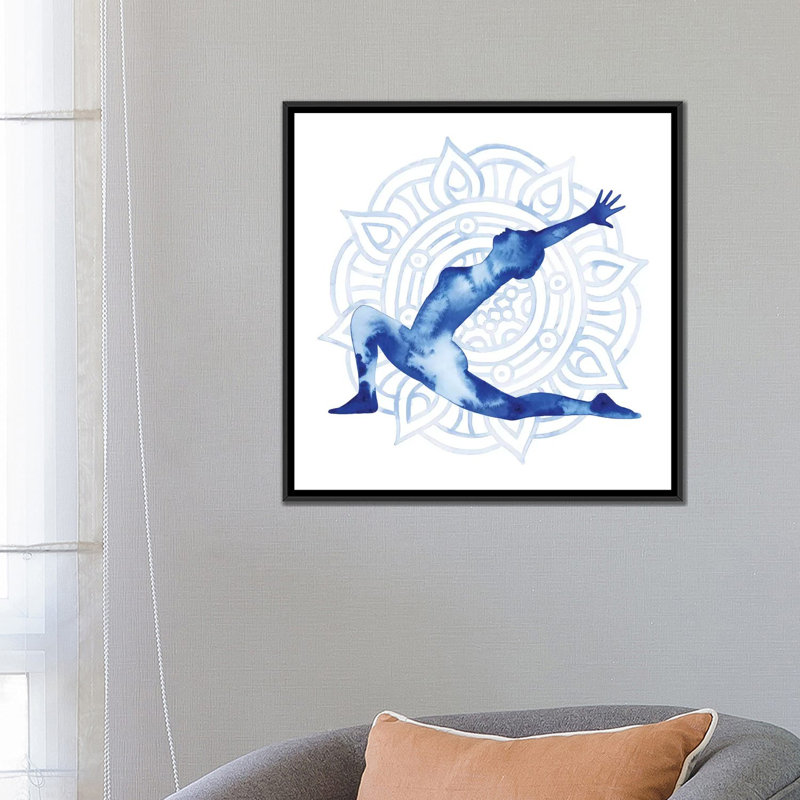 " Yoga Flow II " by Grace Popp, 18" H x 18" W x 1.5" D, Black Framed Canvas