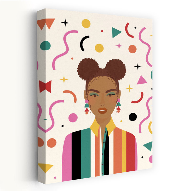 Art contemporain, portrait audacieux et coloré, H 60 po x l 40 po