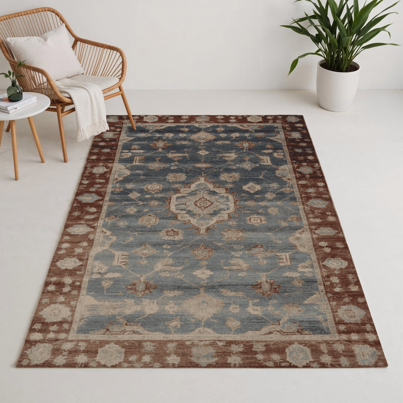 Overdyed Gray Indoor and Outdoor Area Rug, Rectangle 5' x 7'