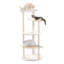 Tour à chat en bois pour chats d'intérieur, maisonnette grimpante à 5 niveaux avec poteaux à griffer en sisal beige