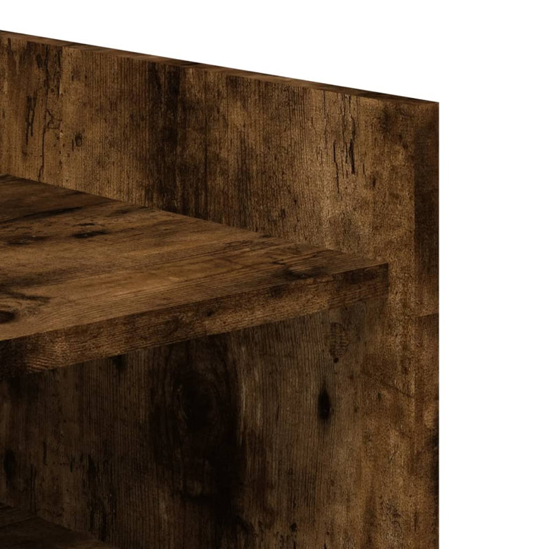 10 Pair Shoe Storage Cabinet, Smoked Oak