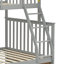 Lit simple superposé au dessus d'un lit double avec tiroirs de rangement, lit superposé en bois avec échelle et garde-corps