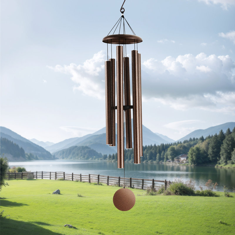 Metal Wind Chime, Gold, 23.9cm H x 127cm W x 23.9cm D