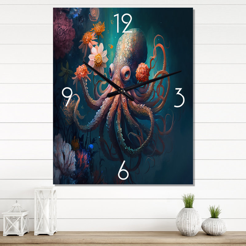 Jahnay - Horloge murale moderne bord de mer, H 40 po x l 30 po