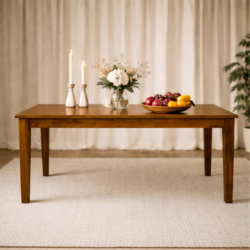 Solid Wood Classic Golden Teak Solid Wood Dining Table, 30" H x 71" W x 35" D