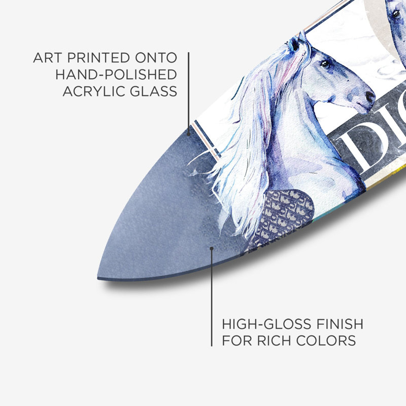 Oliver Gal Lippanzer Effect Symbol Surfboard Fashion - Die-Cut Acrylic Glass Wall Art Sculpture