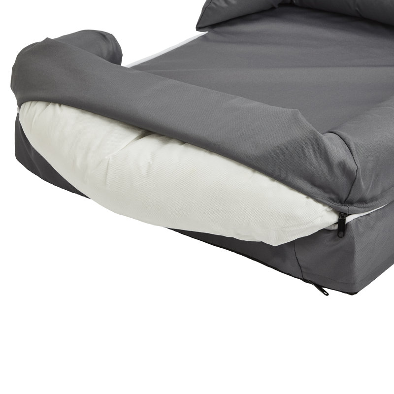 Ashlyn Orthopedic Polyester Pet Bed, Large (117cm W x 93cm D x 27cm H), Grey
