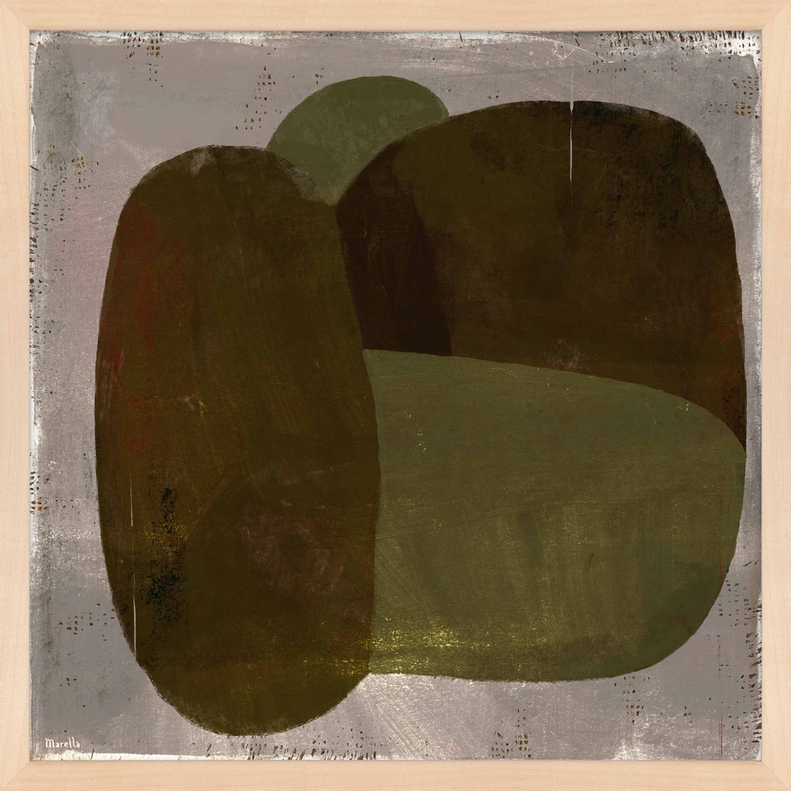 Combined Forces by Marco Marella for Studio M - Framed Wall Art, 30" H x 30" W, Paper, Maple