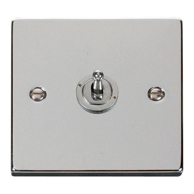 Polished Chrome 1 Gang 2 Way 10AX Toggle Light Switch
