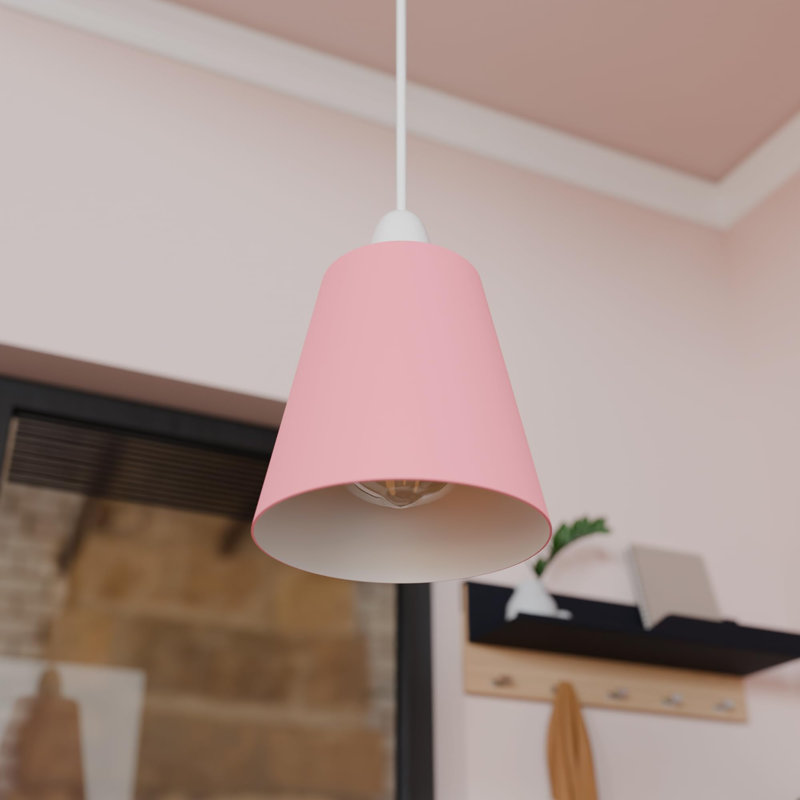 13 cm H Bell Lamp Shade, Pink 2 Pack