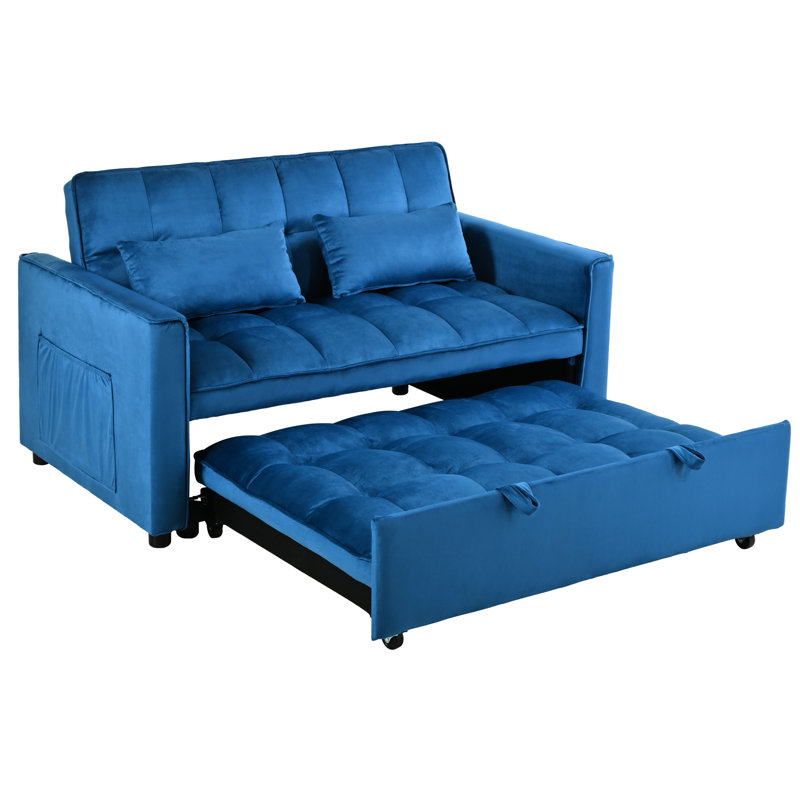 Lit escamotable avec siège en mousse souple, réglable, siège inclinable bleu 31 fonctions, base stable et confortable,, Bleu