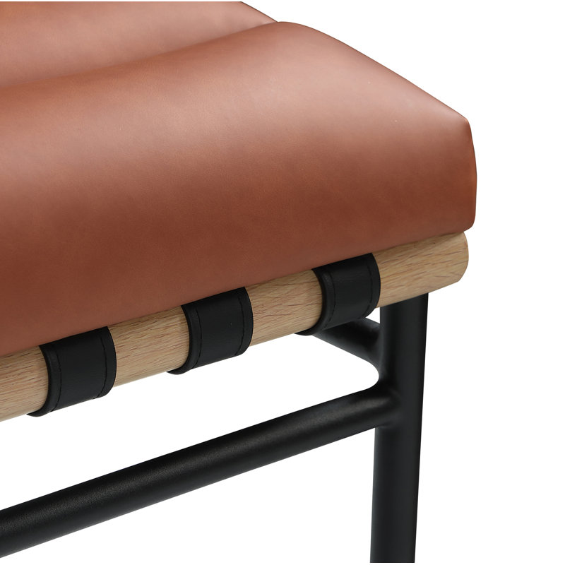 Vincentas Dining Chair, Cognac Vegan Leather