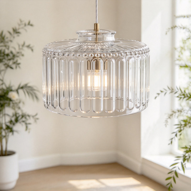 Luminaire suspendu antique en nickel brossé au-dessus de l'évier de cuisine