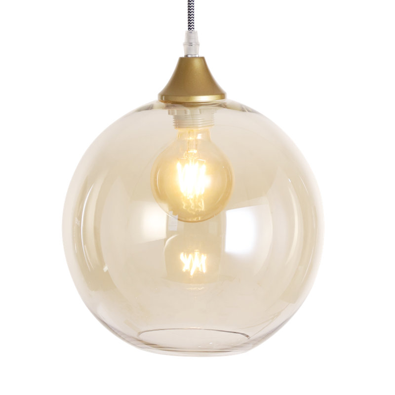 Aeva-Louise 1 - Light Globe Pendant, Amber, Black