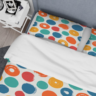Multicolor Circle Pattern Polyester Geometric Shapes Duvet Cover