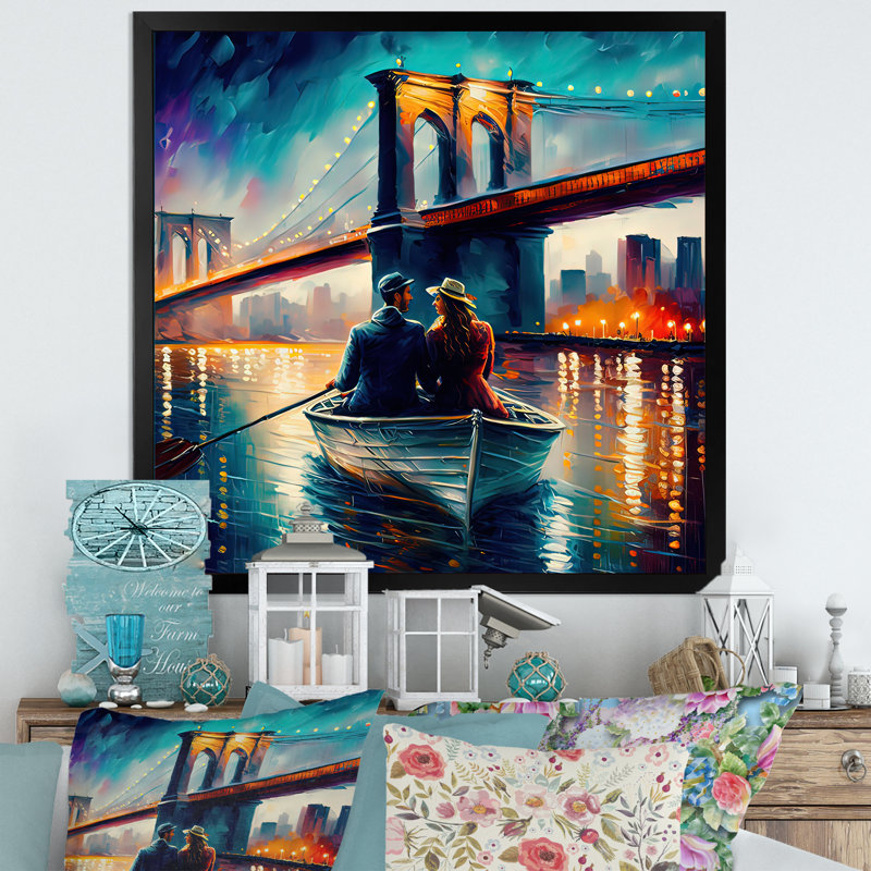 Romantic Evening On A Small Boat I On Canvas Print